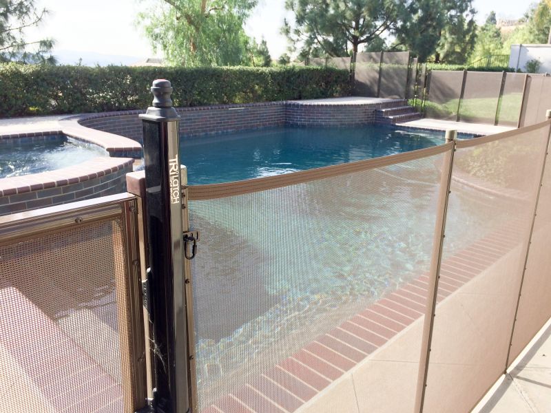 Pool Area with Mesh Fence